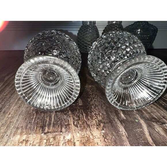 Vtg. Pineapple Shaped Glass set, Wexford Pressed Glass, Kitchen Decor, 6 Piece - Picture 5 of 12